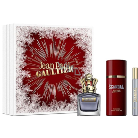 Jean Paul Gaultier Scandal Pour Homme toaletní voda 100 ml + deodorant sprej 150 ml + toaletní voda 10 ml, dárková sada pro muže