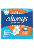 Always Ultra Day Normal hygienické vložky s křidélky 10 kusů