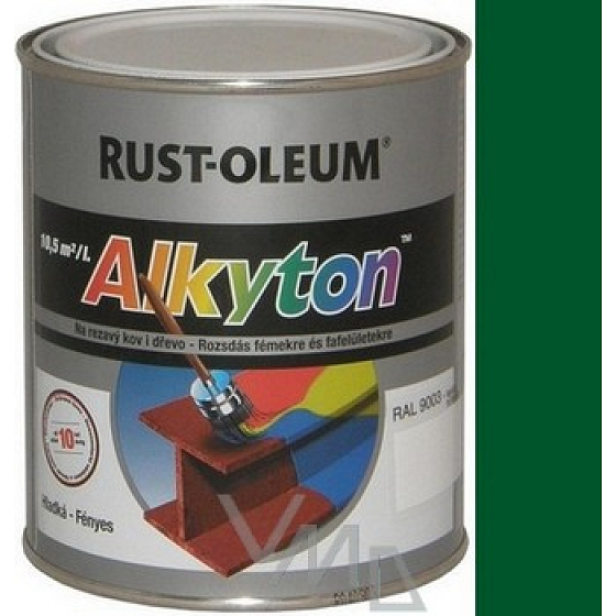 Alkyton Antikorozní barva na kov i dřevo Ral 6005 Mechová zelená lesklá 0,75 l