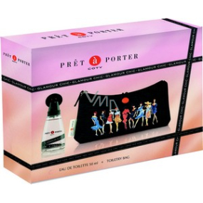 Pret a Porter Glamour Chic toaletní voda 50 ml + toaletní taška, dárková sada