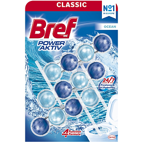 Bref WC Power Aktiv Ocean, WC kuličky, 3 × 50 g