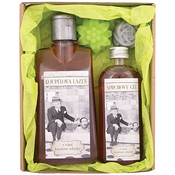 Bohemia Gifts Gentleman Spa koupelová lázeň 200 ml + sprchový gel 100 ml + 2x ručně vyráběné mýdlo