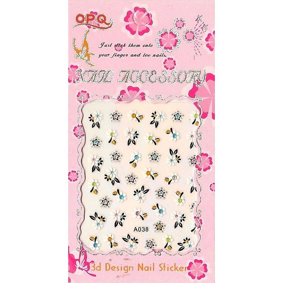 Nail Stickers 3D nálepky na nehty 1 aršík 10100 A038