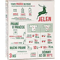 Jelen prací prášek s mýdlovým základem, 60 dávek, 3 kg
