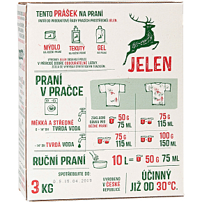 Jelen prací prášek s mýdlovým základem, 60 dávek, 3 kg