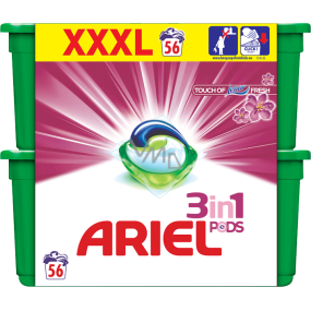 Ariel Touch of Lenor Fresh 3v1 gelové kapsle na praní prádla 56 kusů 1674,4 g