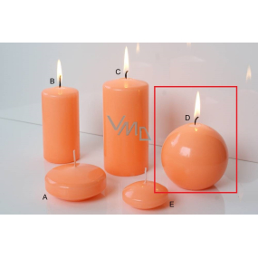 Lima Reflex fosforově oranžová svíčka koule 80 mm 1 kus