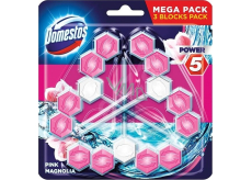 Domestos Power 5 Pink Magnolia Wc tuhý blok 3 x 55 g