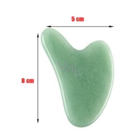 Chalcedon zelený Gua Sha redukuje vrásky, otoky, zlepšuje pružnost pokožky 5 x 8 cm, kámen lásky, radosti