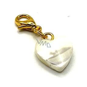 Perleť srdce z lastury přívěsek na náramek cca 10 x 10 mm 1 kus, symbol ženskosti