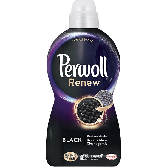 Perwoll Renew Black prací gel navrací intenzivní černou barvu, obnovuje vlákna 36 dávek 1,98 l