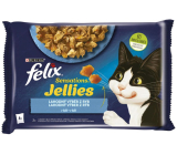 Felix Sensations Jellies Multipack losos a treska v ochuceném želé, kompletní krmivo pro dospělé kočky 4 x 85 g