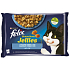 Felix Sensations Jellies Multipack losos a treska v ochuceném želé, kompletní krmivo pro dospělé kočky 4 x 85 g