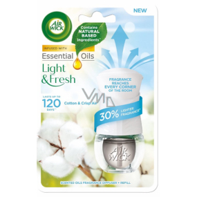 Air Wick Essential Oils Cotton & Crisp Air - Svěží bavlna elektrický osvěžovač vzduchu komplet 19 ml