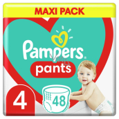Pampers Pants Maxi pack velikost 4, 9 - 15 kg plenkové kalhotky 48 kusů