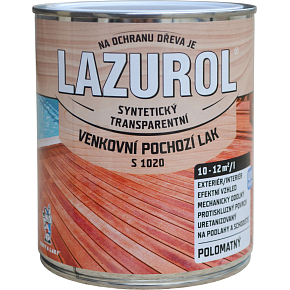 Lazurol s1020 pochozí lak na dřevo polomat, bezbarvý, 750 ml Lazurol s1020 pochozí lak na dřevo polomat, bezbarvý, 750 ml