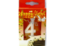 Happy light Dortová svíčka číslice 4 v krabičce
