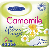 Carin Ultra Wings Kamille dámské vložky, 9 ks
