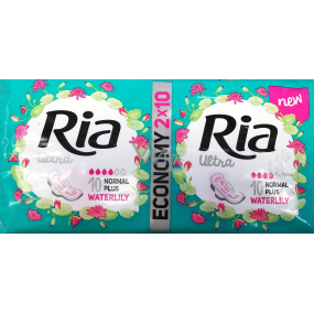 Ria Ultra Normal Plus Waterlily hygienické vložky 2 x 10 kusů