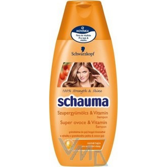 Schauma Super ovoce & Vitamín šampon na suché vlasy přináší lesk, vitalitu 250ml