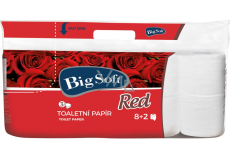 Big Soft Red toaletní papír bílý 200 útržků 3 vrstvý 10 kusů