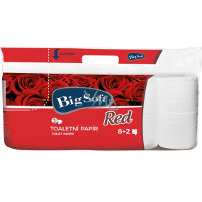 Big Soft Red toaletní papír bílý 200 útržků 3 vrstvý 10 kusů