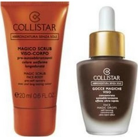 Collistar Gocce Magiche Viso magické samoopalovací kapky 30 ml + Magico Scrub peeling 20 ml