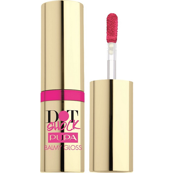 Pupa Dot Shock Balmy Gloss lesk na rty s balzámovým účinkem 003 Glam Red 6,5 ml