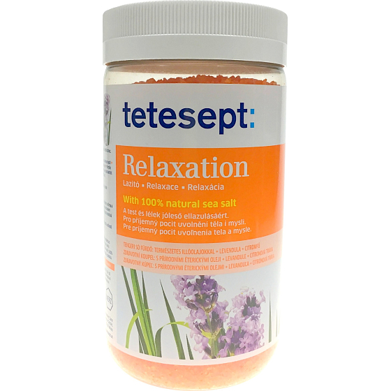 Tetesept Uvolnění Levandule + Citronová tráva relaxační mořská sůl do koupele 900 g