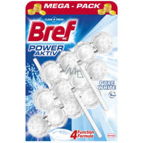 Bref Power Aktiv 4 Formula Pure White WC blok pro hygienickou čistotu a svěžest Vaší toalety 3 x 50 g