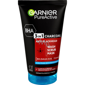 Garnier Pure Active 3v1 čisticí gel, peeling a maska s aktivním uhlím proti černým tečkám 150 ml