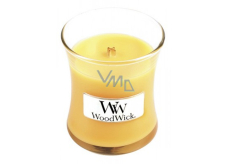 WoodWick Seaside Mimosa - Mimóza na pobřeží vonná svíčka s dřevěným knotem a víčkem sklo malá 85 g