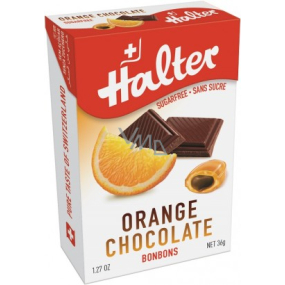 Halter Orange Chocolate - Pomeranč s čokoládou bonbony bez cukru, s přírodním sladidlem Isomalt, vhodné i pro diabetiky 36 g