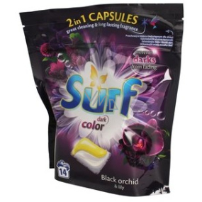 Surf Black Orchid & Lily kapsle na praní tmavého prádla 14 dávek 337 g