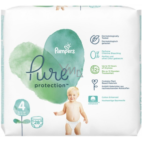 Pampers Pure Protection velikost 4, od 9-14 kg plenkové kalhotky 28 kusů