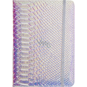 Albi Blok holografický linkovaný na gumičku Modro-stříbrný 19,5 x 14,2 x 1,5 cm