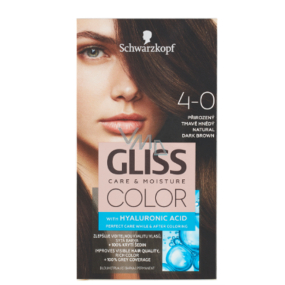 Schwarzkopf Gliss Color barva na vlasy 4-0 Přirozeně tmavě hnědý 2 x 60 ml