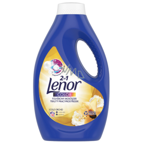 Lenor Color 2v1 Gold Orchid vůně vanilky, mimózy, růží a broskví tekutý prací gel na barevné prádlo 18 dávek 990 ml