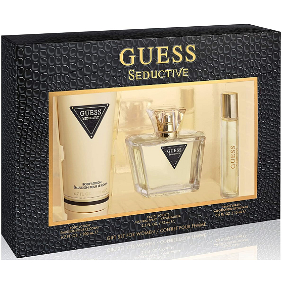 Guess Seductive toaletní voda pro ženy 75 ml + tělové mléko 200 ml + toaletní voda pro ženy 15 ml, dárková sada