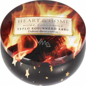 Heart & Home Teplo rodinného krbu Sojová vonná svíčka v plechovce hoří až 30 hodin 125 g