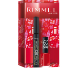 Rimmel London Extra 3D Lash řasenka 003 Extreme Black 8 ml + 60 Seconds Super Shine Nail Polish lak na nehty 315 Queen Of Tarts 8 ml, kosmetická sada pro ženy