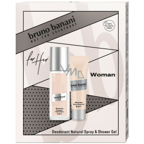 Bruno Banani Woman parfémovaný deodorant sklo 75 ml + sprchový gel 50 ml, kosmetická sada pro ženy