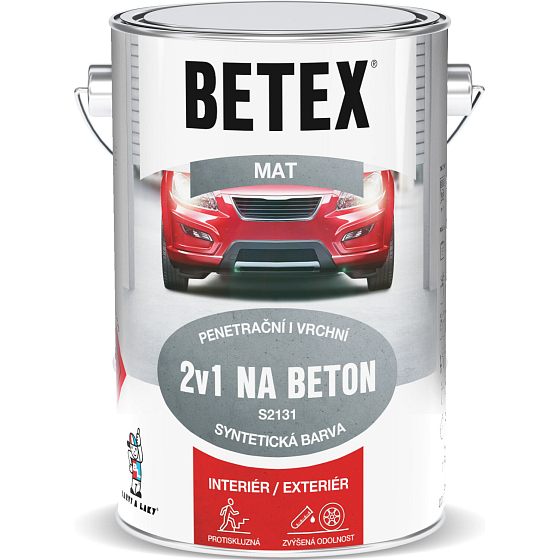 Betex S2131 2v1 základní i vrchní barva na beton 0110 šedá, 5 kg