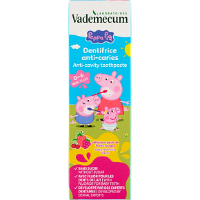 Vademecum Peppa Pig Red Fruit dětská zubní pasta 0–6 let, 50 ml Vademecum Peppa Pig Red Fruit dětská zubní pasta 0–6 let, 50 ml