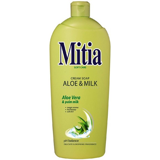Mitia Aloe & Milk tekuté mýdlo náhradní náplň 1 l