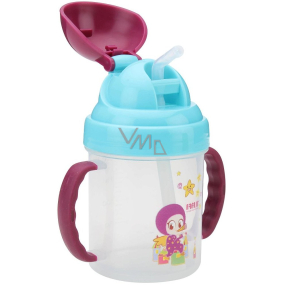 Baby Farlin Magic Cup hrníček netekoucí se slámkou 9+ měsíců různé barvy 200 ml AET-CP011-C