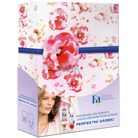 Fa Shower & Lotion Floral sprchový gel Granátové jablko 250 ml + deodorant sprej vlčí mák & zvonek 150 ml, kosmetická sada