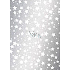 Ditipo Dárkový balicí papír 70 x 500 cm Vánoční stříbrný Bílé hvězdičky 2033913