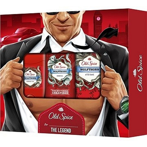 Old Spice Wolfthorn sprchový gel 250 ml + tuhý deodorant 50 ml + voda po holení 100 ml, kosmetická sada