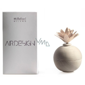 Millefiori Milano Air Design Difuzér dřevěný s květinou nádobka pro vzlínání vůně pomocí porézní vrchní části bílá koule